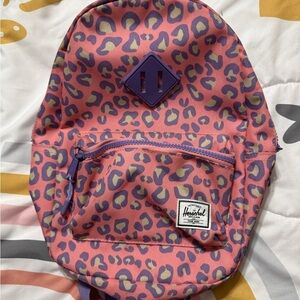 Pink and Purple Leopard Print Kids Backpack Herschel
